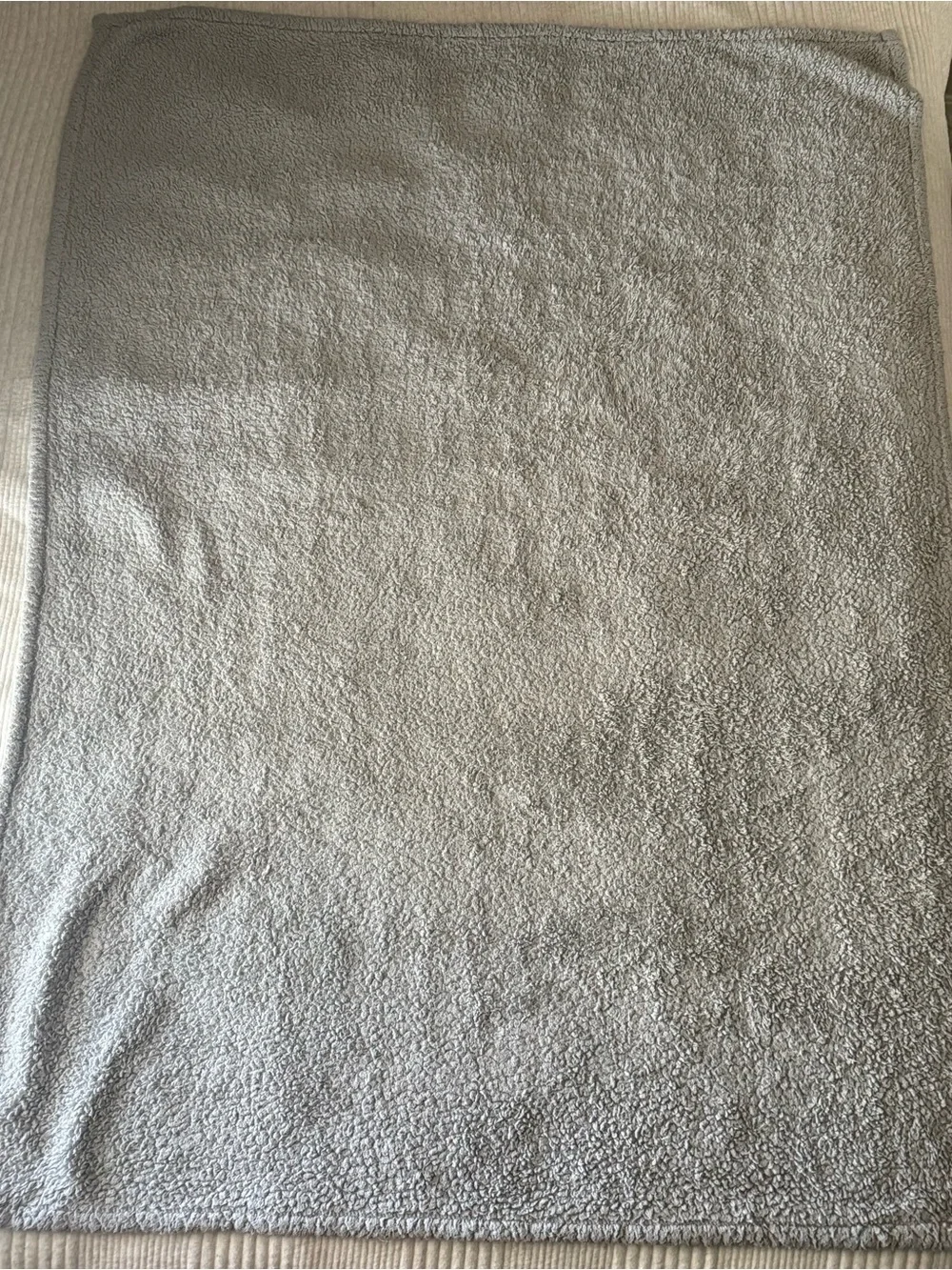 Solid Gray Textured Plush Throw Blanket